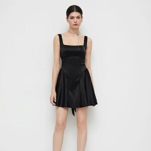 Cider Sleek Black Skater Dress